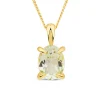 9ct Yellow Gold Oval Green Amethyst Pendant