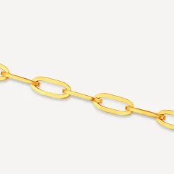 9ct Yellow Gold Paper link Diamond Cut Bracelet