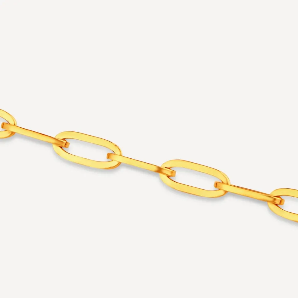 9ct Yellow Gold Paper link Diamond Cut Bracelet