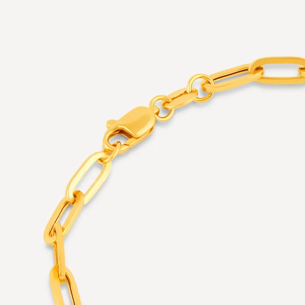 9ct Yellow Gold Paper link Diamond Cut Bracelet