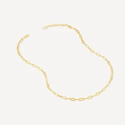 9ct Yellow Gold Paperlink Diamond Cut 18 inch Chain Necklet