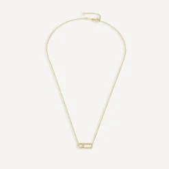 9ct Yellow Gold Paperlink Diamond Set Necklet