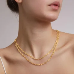 9ct Yellow Gold Paperlink Diamond Cut 18 inch Chain Necklet