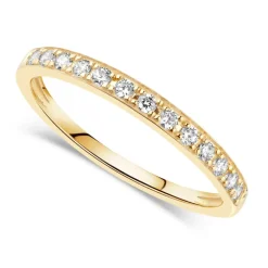 9ct Yellow Gold Pave Set Cubic Zirconia Eternity Ring