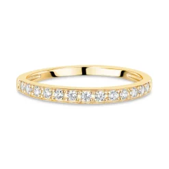 9ct Yellow Gold Pave Set Cubic Zirconia Eternity Ring