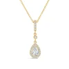 9ct Yellow Gold Pear Cubic Zirconia Cluster Bale Necklet