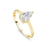 9ct Yellow Gold Pear Cubic Zirconia Promise Ring