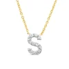 9ct Yellow Gold Petite 0.048ct Diamond Initial S Necklet