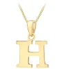 9ct Yellow Gold Plain Initial H Pendant (Chain Included)