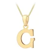 9ct Yellow Gold Plain Initial G Pendant (Chain Included)