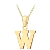 9ct Yellow Gold Plain Initial W Pendant (Chain Included)