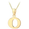9ct Yellow Gold Plain Initial O Pendant (Chain Included)