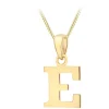 9ct Yellow Gold Plain Initial E Pendant (Chain Included)
