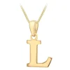 9ct Yellow Gold Plain Initial L Pendant (Chain Included)