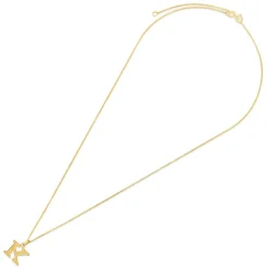 9ct Yellow Gold Plain Initial K Pendant (Chain Included)