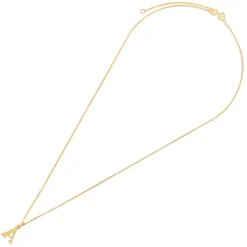 9ct Yellow Gold Plain Initial A Pendant (Chain Included)