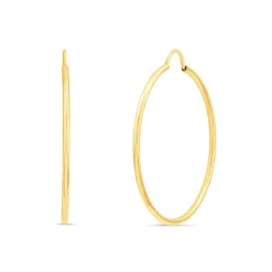 9ct Yellow Gold Plain 30mm Hoop Earrings