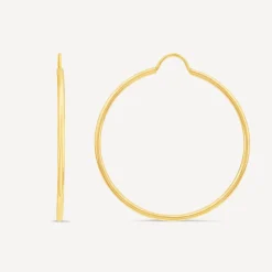 9ct Yellow Gold Plain 30mm Hoop Earrings