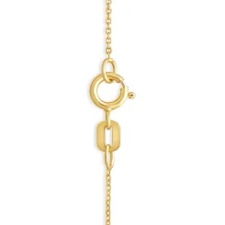 9ct Yellow Gold Plaited Plain and Cubic Zirconia Circle Chain Necklet