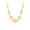 9ct Yellow Gold Polished & Mottled Discs Necklet