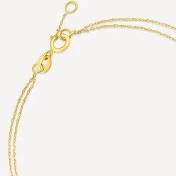9ct Yellow Gold Polished & Cubic Zirconia Moon & Stars Two Strands Bracelet