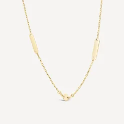 9ct Yellow Gold Polished Discs & Bar Necklet