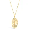 9ct Yellow Gold Polished Feather Pendant (Chain Included)