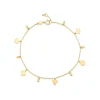 9ct Yellow Gold Polished Mixed Shapes Pendants Chain Bracelet