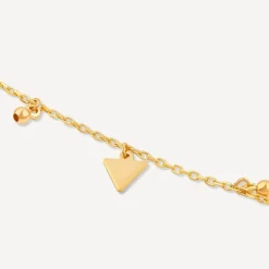 9ct Yellow Gold Polished Mixed Shapes Pendants Chain Bracelet