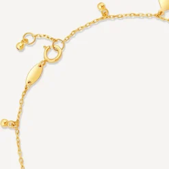 9ct Yellow Gold Polished Mixed Shapes Pendants Chain Bracelet