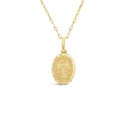9ct Yellow Gold Polished Oval Miraculous Medal