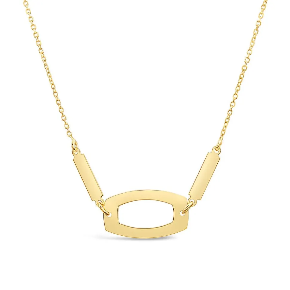 9ct Yellow Gold Polished Open Oval & Bar Chain Necklet