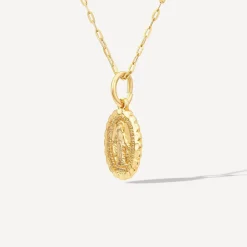 9ct Yellow Gold Polished Oval Miraculous Medal