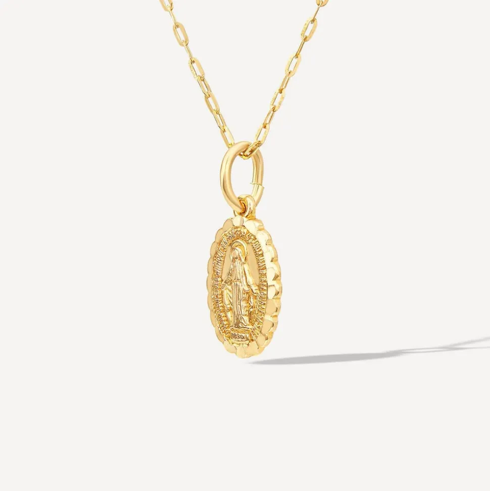 9ct Yellow Gold Polished Oval Miraculous Medal