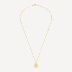 9ct Yellow Gold Polished Oval Miraculous Medal