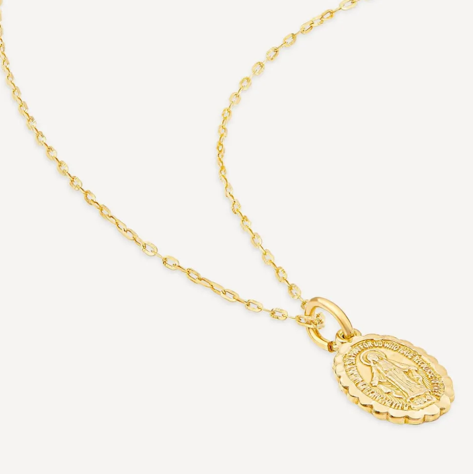 9ct Yellow Gold Polished Oval Miraculous Medal