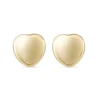 9ct Yellow Gold Polished Plain Heart Stud Earrings