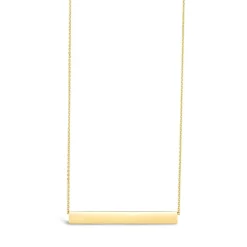 9ct Yellow Gold Rectangular Polished Bar Ladies Necklace