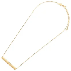 9ct Yellow Gold Rectangular Polished Bar Ladies Necklace