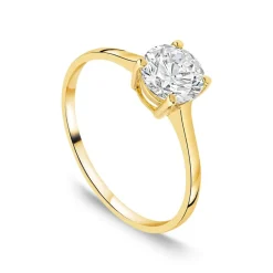 9ct Yellow Gold Round Brilliant Cubic Zirconia Promise Ring