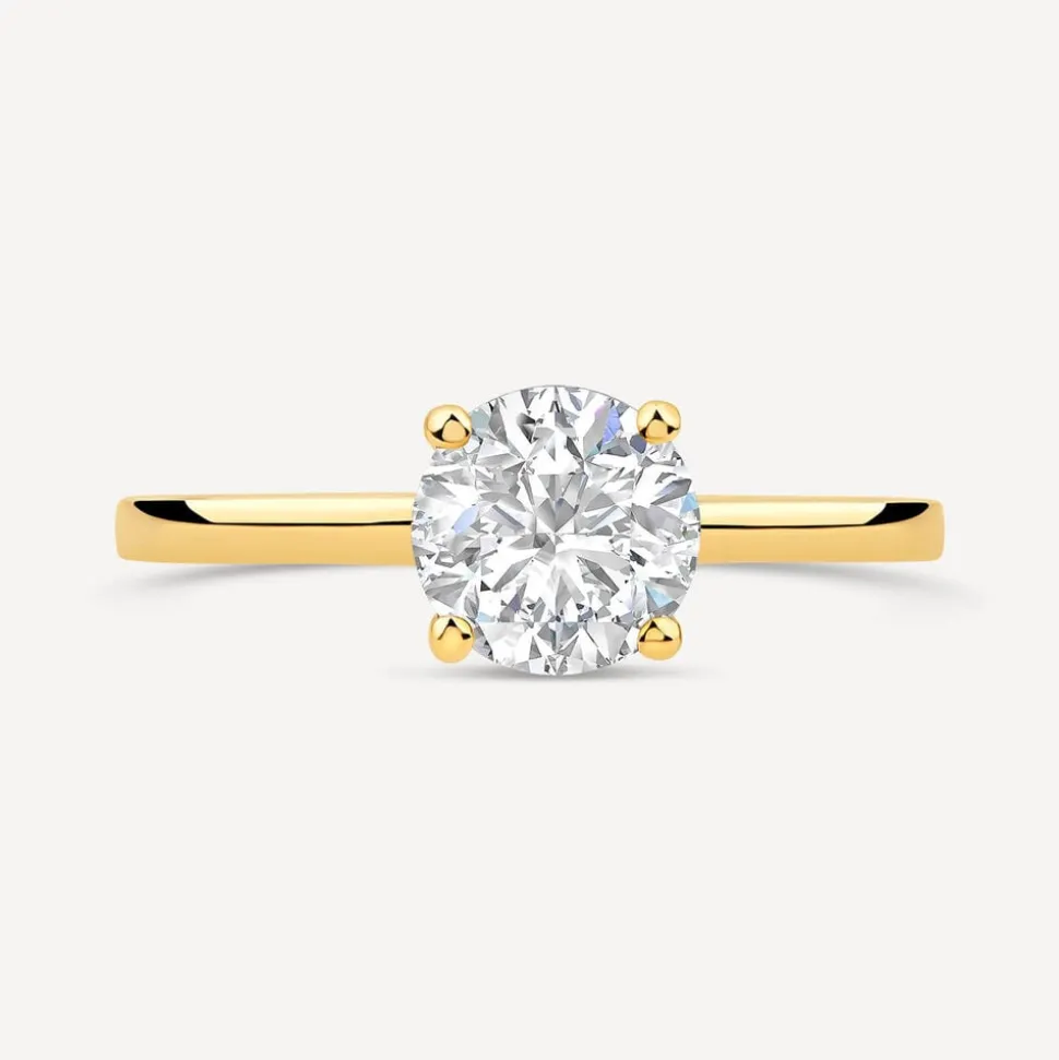 9ct Yellow Gold Round Brilliant Cubic Zirconia Promise Ring