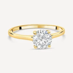 9ct Yellow Gold Round Brilliant Cubic Zirconia Promise Ring