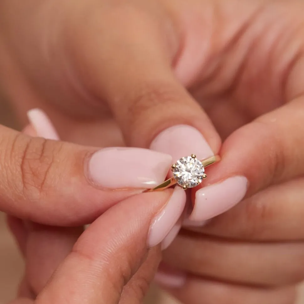 9ct Yellow Gold Round Brilliant Cubic Zirconia Promise Ring