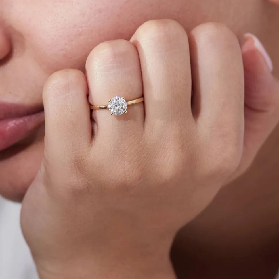 9ct Yellow Gold Round Brilliant Cubic Zirconia Promise Ring