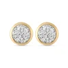 9ct Yellow Gold Round Crystal Earrings