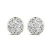 9ct Yellow Gold Round 0.25ct Diamond Cluster Stud Earrings