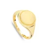 9ct Yellow Gold Round Rope Edge Signet Ring