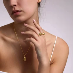 9ct Yellow Gold Round Rope Edge Signet Ring