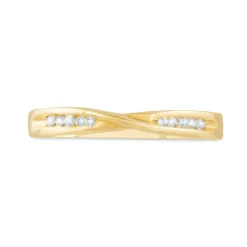 9ct Yellow Gold Shaped Diamond 3mm Wedding Ring