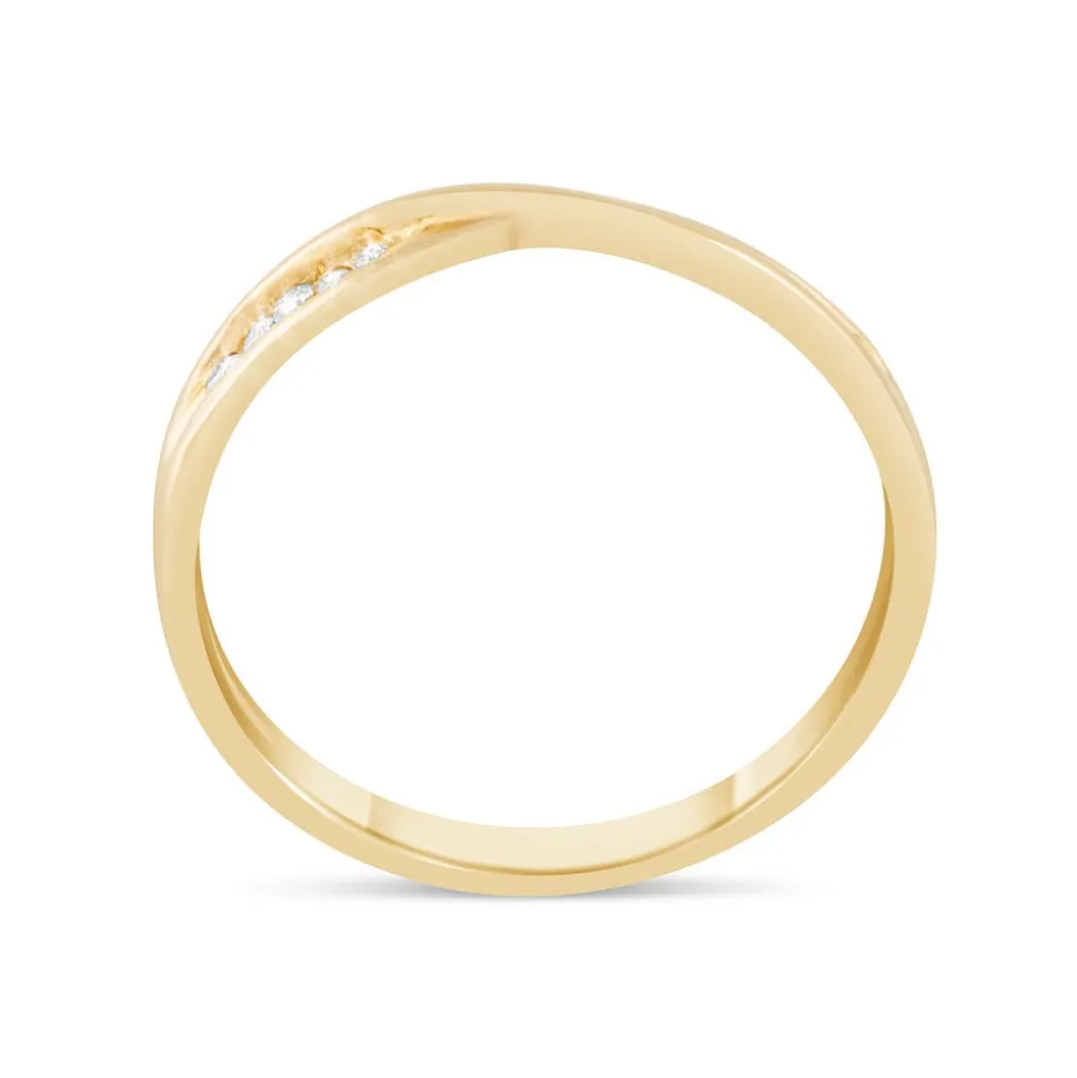 9ct Yellow Gold Shaped Diamond 3mm Wedding Ring